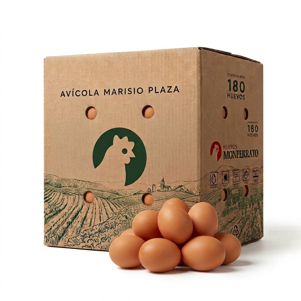 Caja de 180 huevos de color Monferrato